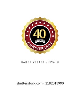 40 Year Anniversary Vector Template Design Illustration
