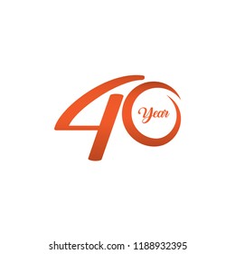 40 Year Anniversary Vector Template Design Illustration