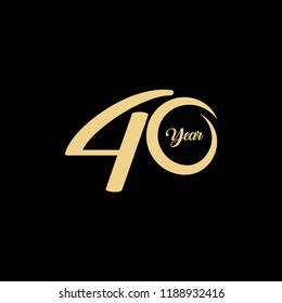 40 Year Anniversary Vector Template Design Illustration