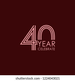 40 Year Anniversary Vector Template Design Illustration