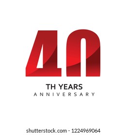 40 Year Anniversary Vector Template Design Illustration