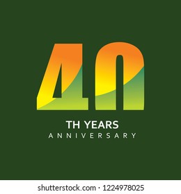 40 Year Anniversary Vector Template Design Illustration