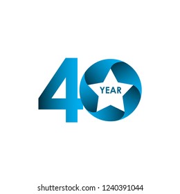 40 Year Anniversary Vector Template Design Illustration