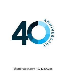 40 Year Anniversary Vector Template Design Illustration