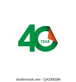 40 Year Anniversary Vector Template Design Illustration