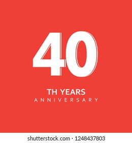 40 Year Anniversary Vector Template Design Illustration.