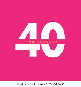 40 Year Anniversary Vector Template Design Illustration.