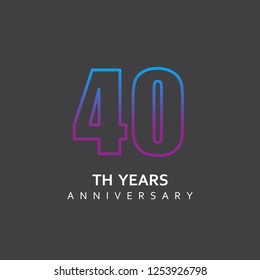 40 Year Anniversary Vector Template Design Illustration.