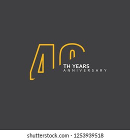40 Year Anniversary Vector Template Design Illustration.