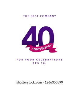 40 Year Anniversary Vector Template Design Illustration
