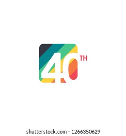 40 Year Anniversary Vector Template Design Illustration
