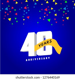 40 Year Anniversary Vector Template Design Illustration