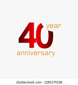 40 Year Anniversary Vector Template Design Illustration