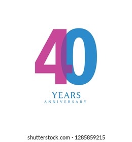 40 Year Anniversary Vector Template Design Illustration.