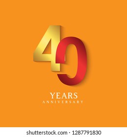 40 Year Anniversary Vector Template Design Illustration.