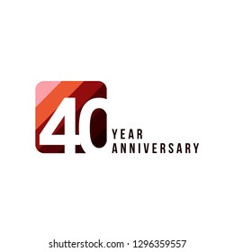 40 Year Anniversary Vector Template Design Illustration