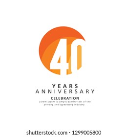 40 Year Anniversary Vector Template Design Illustration