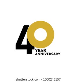 40 Year Anniversary Vector Template Design Illustration