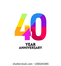 40 Year Anniversary Vector Template Design Illustration