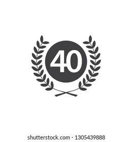 40 Year Anniversary Vector Template Design Illustration