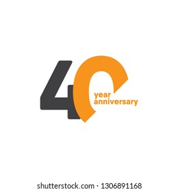 40 Year Anniversary Vector Template Design Illustration