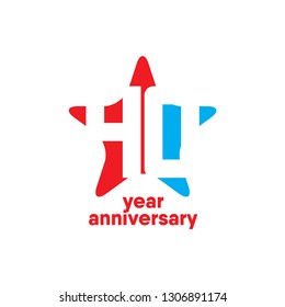 40 Year Anniversary Vector Template Design Illustration