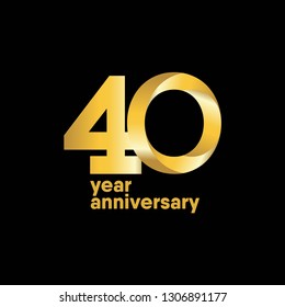 40 Year Anniversary Vector Template Design Illustration