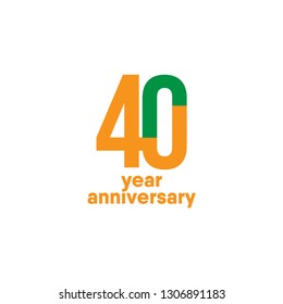 40 Year Anniversary Vector Template Design Illustration