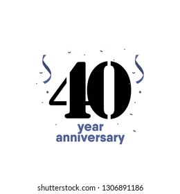 40 Year Anniversary Vector Template Design Illustration