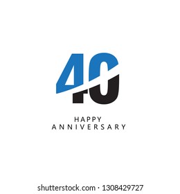 40 Year Anniversary Vector Template Design Illustration.