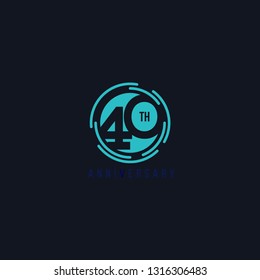 40 Year Anniversary Vector Template Design Illustration