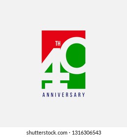 40 Year Anniversary Vector Template Design Illustration