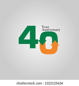 40 Year Anniversary Vector Template Design Illustration