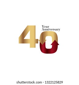 40 Year Anniversary Vector Template Design Illustration