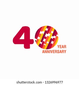 40 Year Anniversary Vector Template Design Illustration