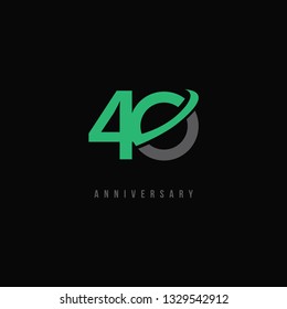 40 Year Anniversary Vector Template Design Illustration