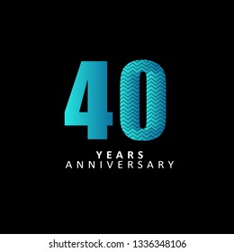 40 Year Anniversary Vector Template Design Illustration, Flat Design, with gradients.