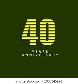 40 Year Anniversary Vector Template Design Illustration, flat design with pattern.