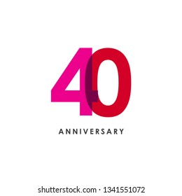 40 Year Anniversary Vector Template Design Illustration