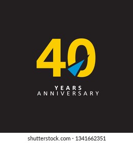 40 Year Anniversary Vector Template Design Illustration, with flat design.