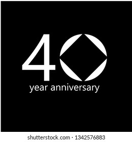 40 Year Anniversary Vector Template Design Illustration