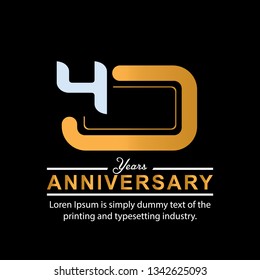 40 Year Anniversary Vector Template Design Illustration, with flat design.