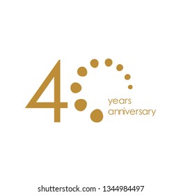 40 Year Anniversary Vector Template Design Illustration