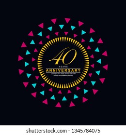 40 Year Anniversary Vector Template Design Illustration, with flat design.
