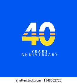 40 Year Anniversary Vector Template Design Illustration, with flat design.