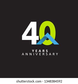 40 Year Anniversary Vector Template Design Illustration, with flat design.