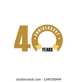 40 Year Anniversary Vector Template Design Illustration