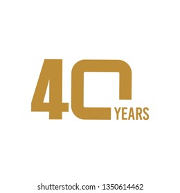 40 Year Anniversary Vector Template Design Illustration
