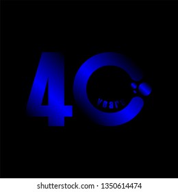 40 Year Anniversary Vector Template Design Illustration