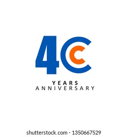 40 Year Anniversary Vector Template Design Illustration.